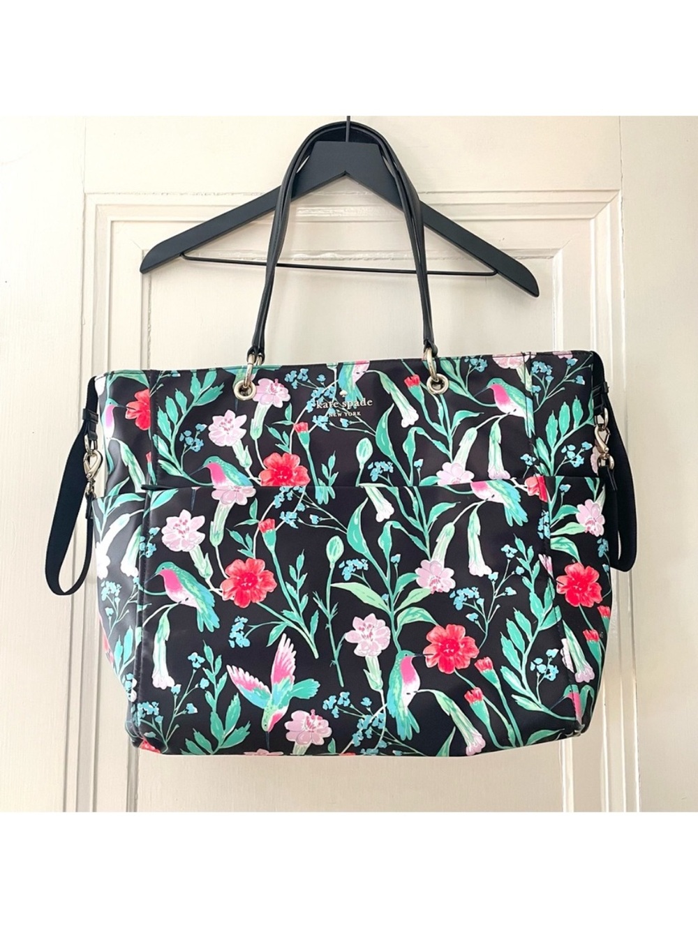 Kate Spade Watson Lane Pauline Hummingbird Floral Diaper Bag with Changing Pad